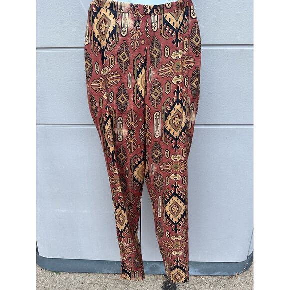 NWT Womens Chaser Drawstring Waist Slouchy Tapered Leg Pants Boho Print Sz M - Picture 5 of 10